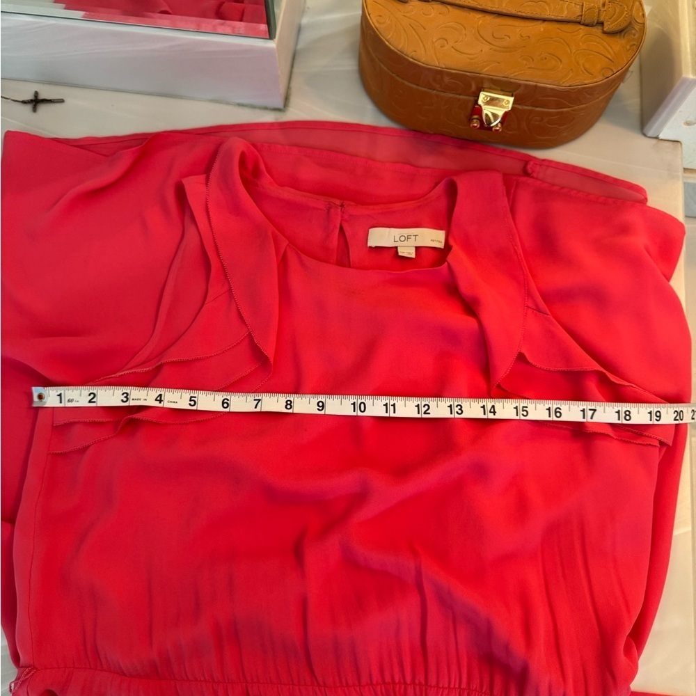 LOFT Pink Sheath Mini Dress with Flutter Sleeves - Picture 9 of 12